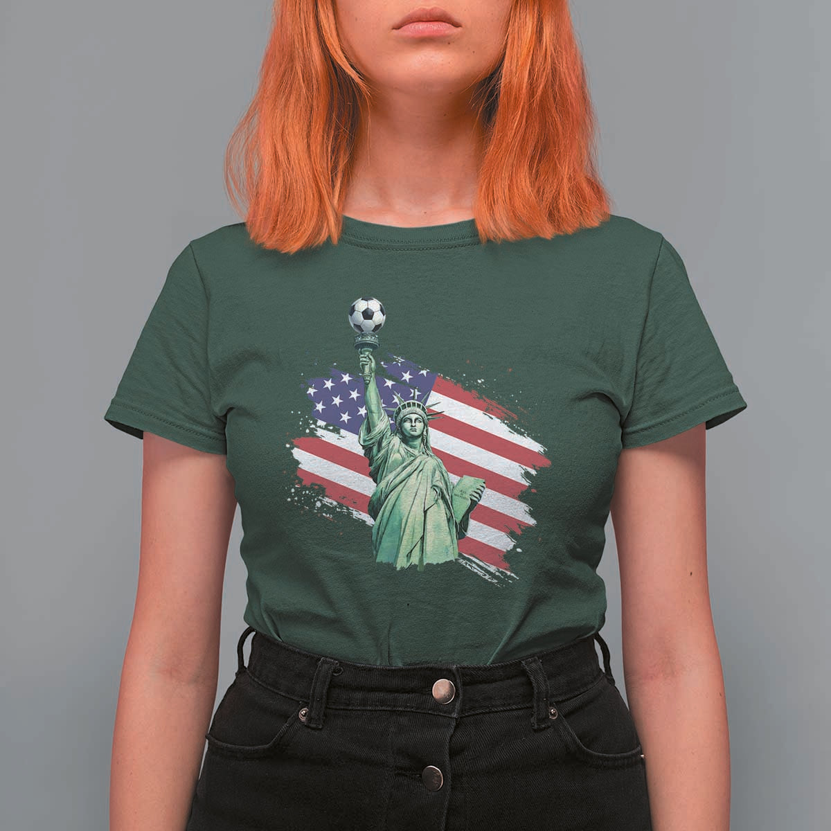 Statue Of Liberty Soccer Lover T Shirt For Women New Yorker Fan Gift