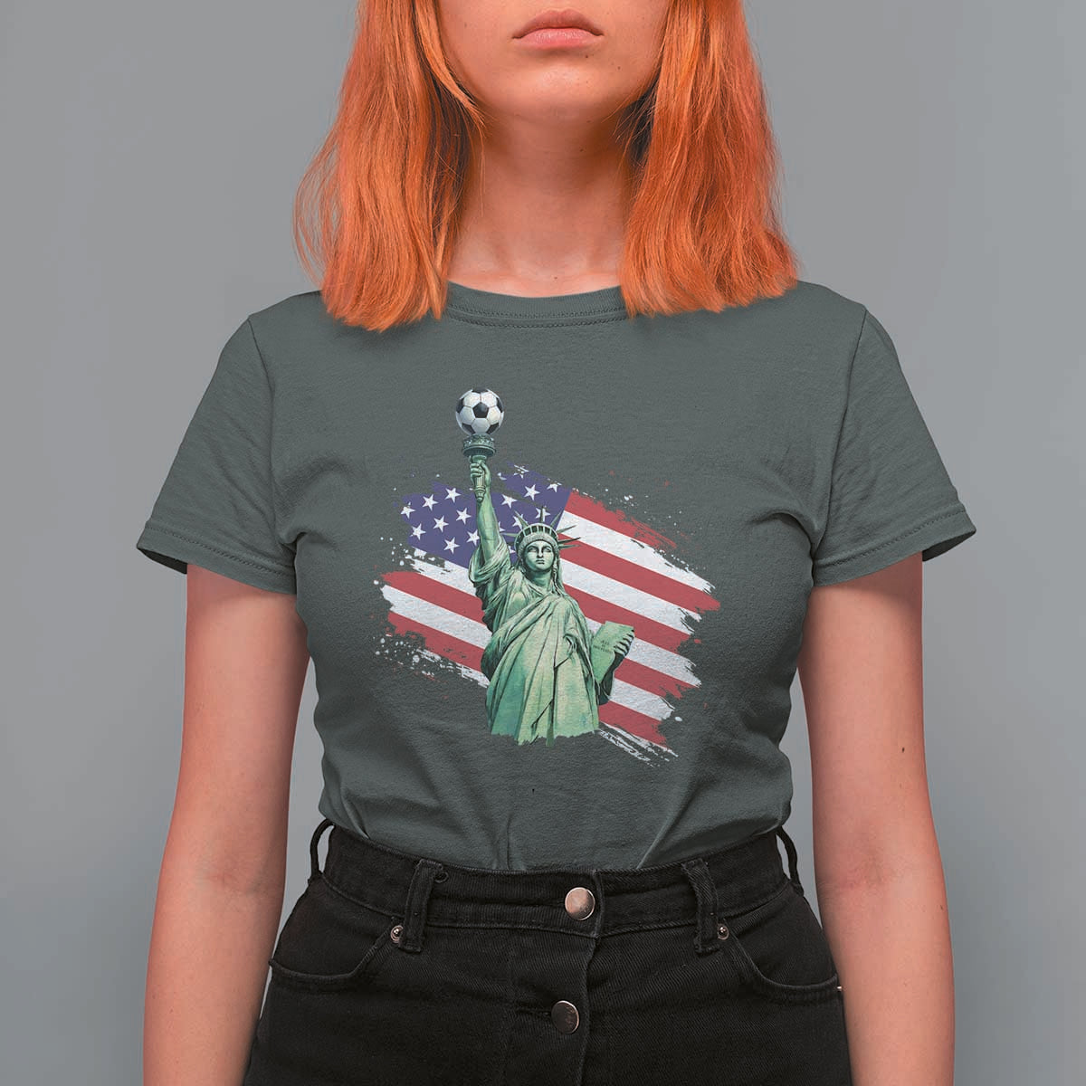 Statue Of Liberty Soccer Lover T Shirt For Women New Yorker Fan Gift