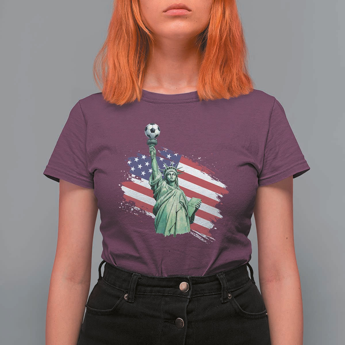 Statue Of Liberty Soccer Lover T Shirt For Women New Yorker Fan Gift