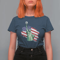 Statue Of Liberty Soccer Lover T Shirt For Women New Yorker Fan Gift
