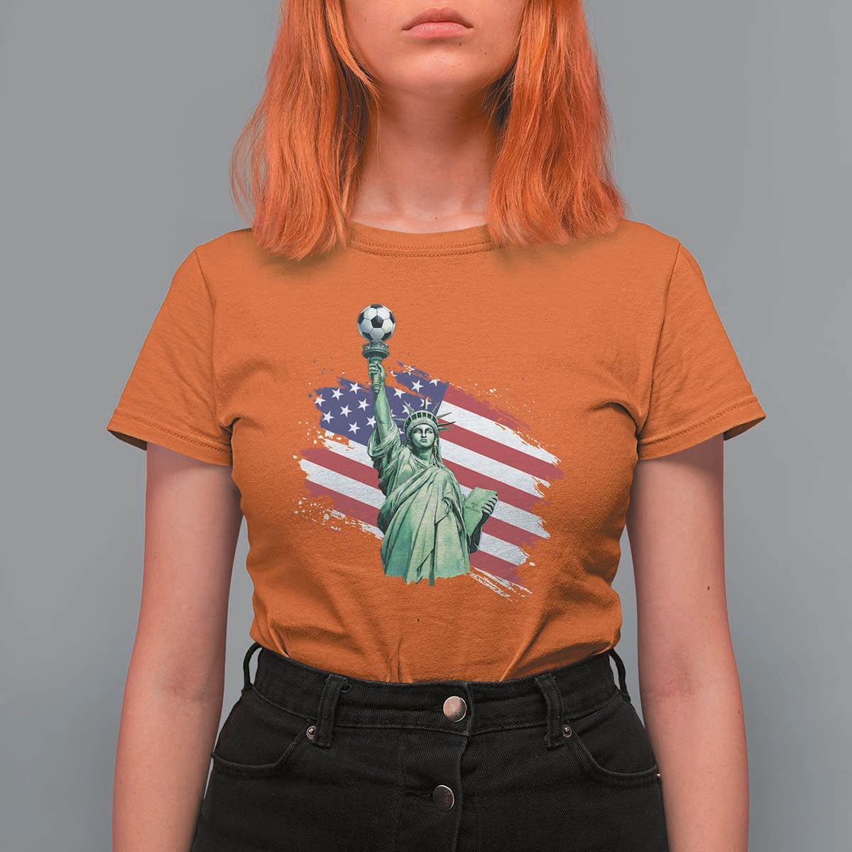 Statue Of Liberty Soccer Lover T Shirt For Women New Yorker Fan Gift