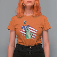 Statue Of Liberty Soccer Lover T Shirt For Women New Yorker Fan Gift