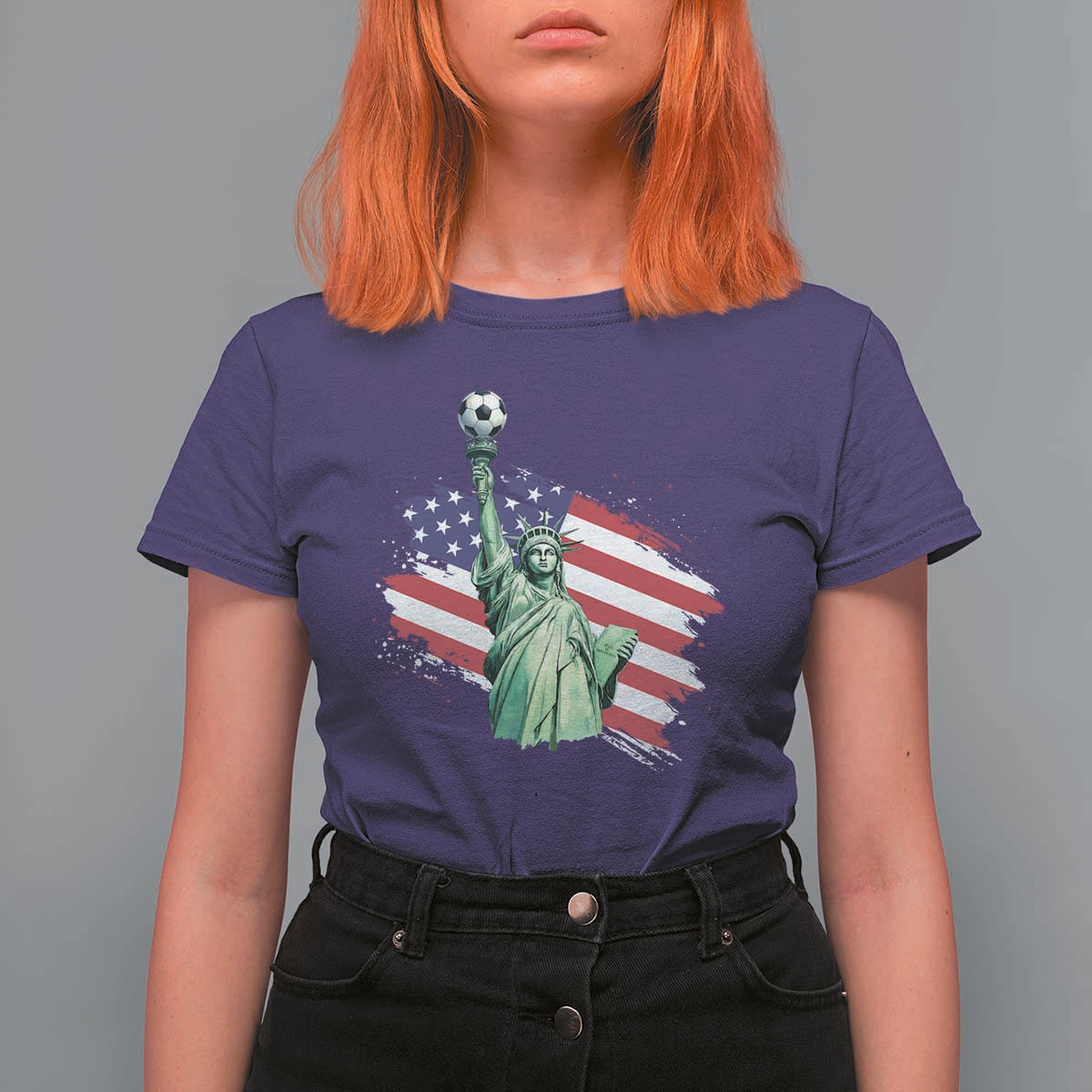 Statue Of Liberty Soccer Lover T Shirt For Women New Yorker Fan Gift