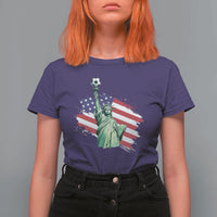 Statue Of Liberty Soccer Lover T Shirt For Women New Yorker Fan Gift