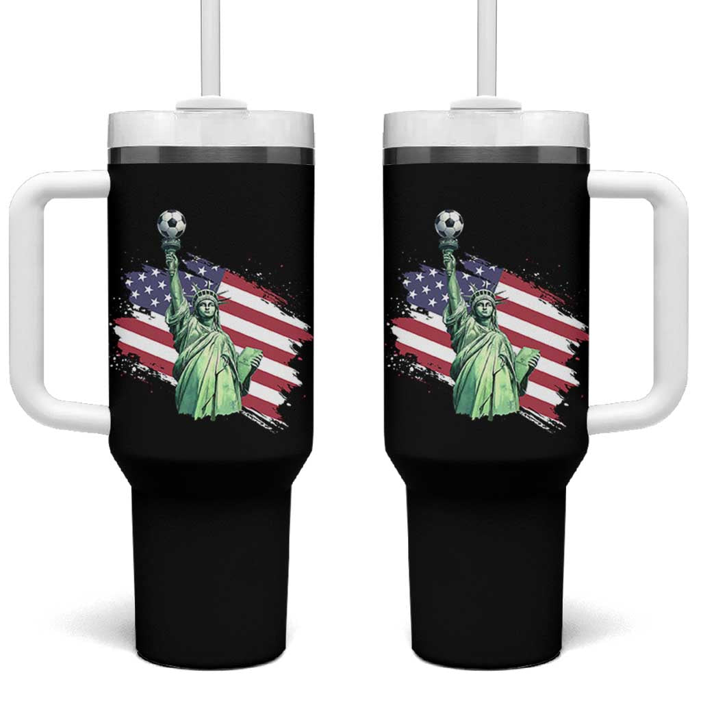 Statue Of Liberty Soccer Lover Tumbler With Handle New Yorker Fan Gift