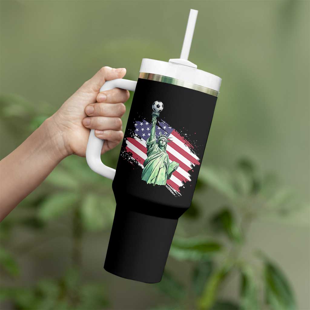 Statue Of Liberty Soccer Lover Tumbler With Handle New Yorker Fan Gift