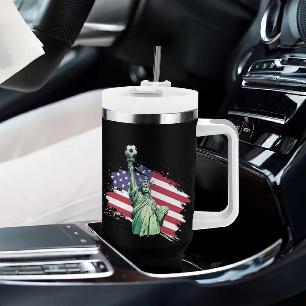 Statue Of Liberty Soccer Lover Tumbler With Handle New Yorker Fan Gift