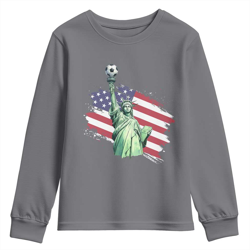 Statue Of Liberty Soccer Lover Youth Sweatshirt New Yorker Fan Gift