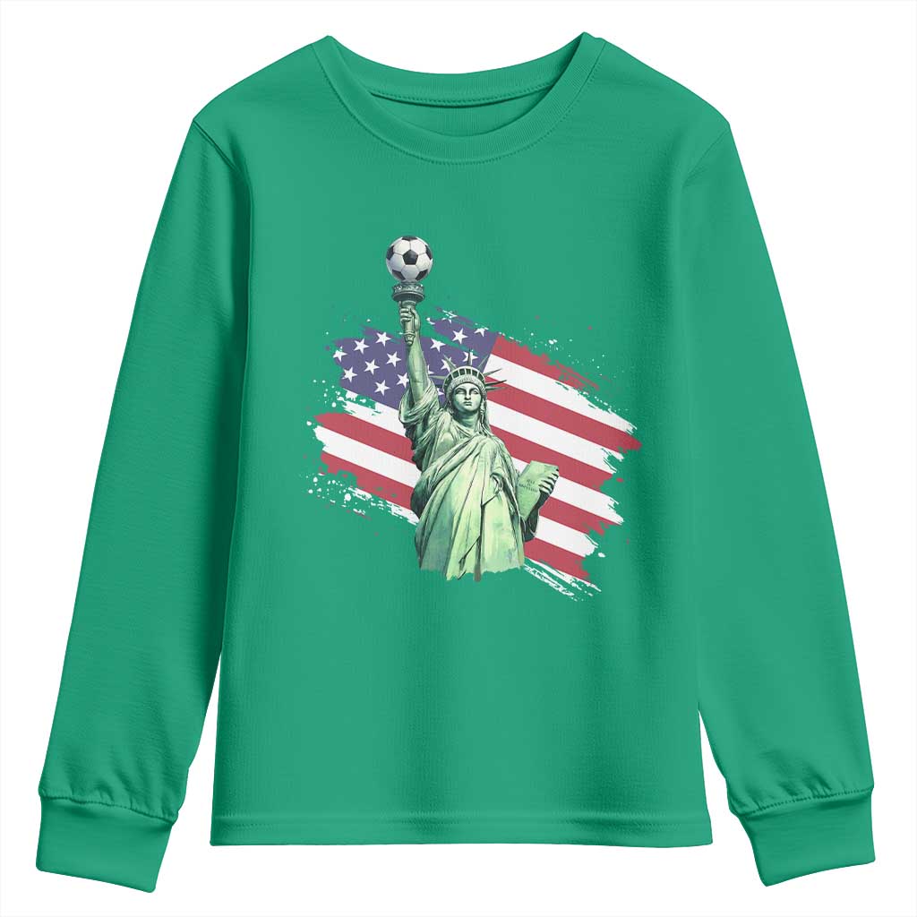 Statue Of Liberty Soccer Lover Youth Sweatshirt New Yorker Fan Gift