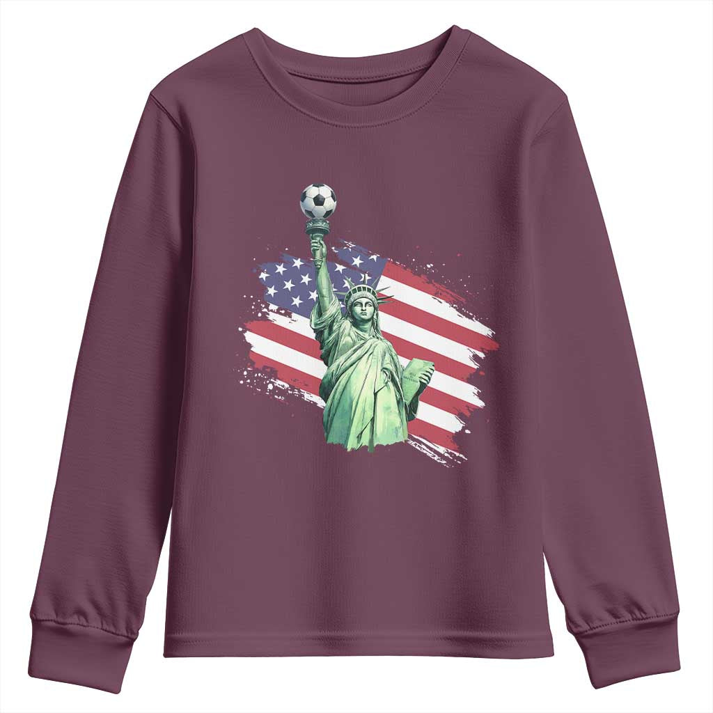 Statue Of Liberty Soccer Lover Youth Sweatshirt New Yorker Fan Gift
