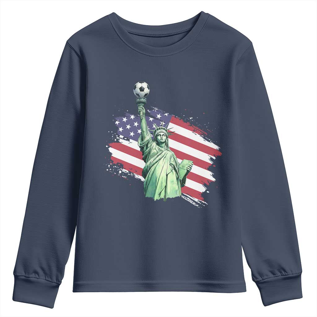 Statue Of Liberty Soccer Lover Youth Sweatshirt New Yorker Fan Gift