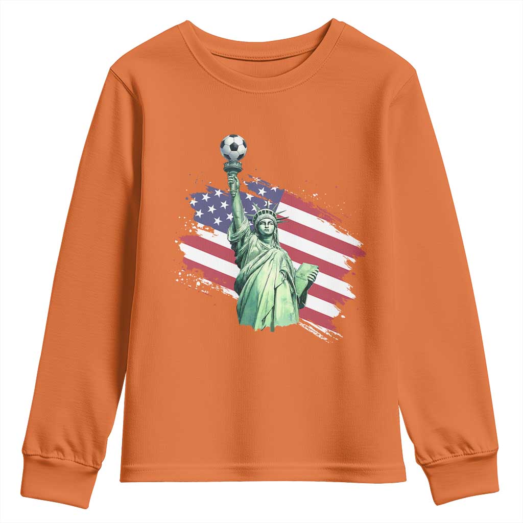 Statue Of Liberty Soccer Lover Youth Sweatshirt New Yorker Fan Gift