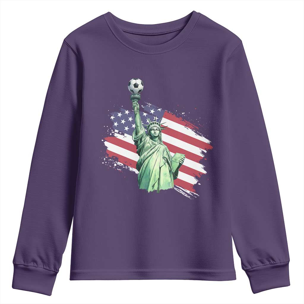 Statue Of Liberty Soccer Lover Youth Sweatshirt New Yorker Fan Gift