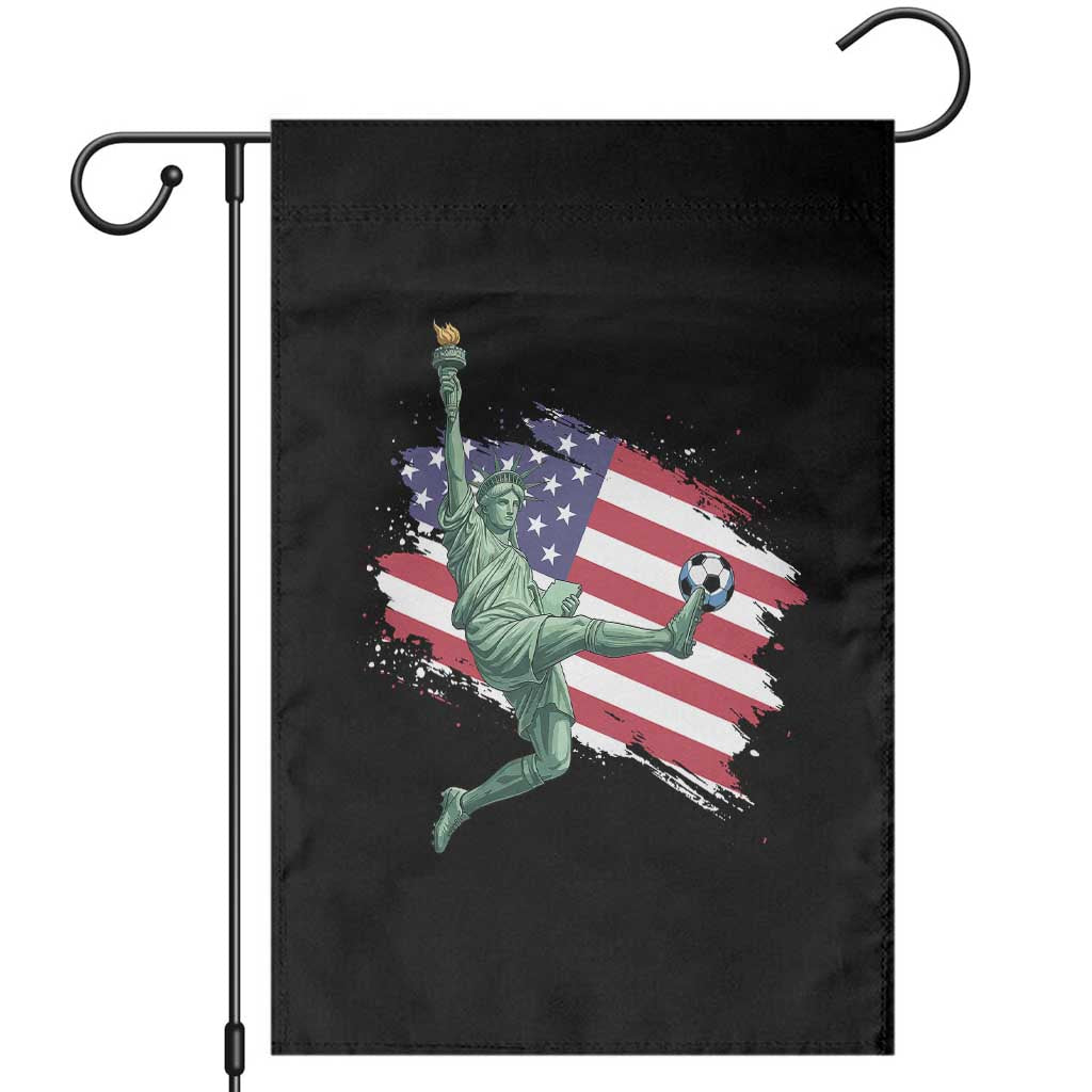Funny Statue Of Liberty Playing Soccer Garden Flag New Yorker Fan Gift