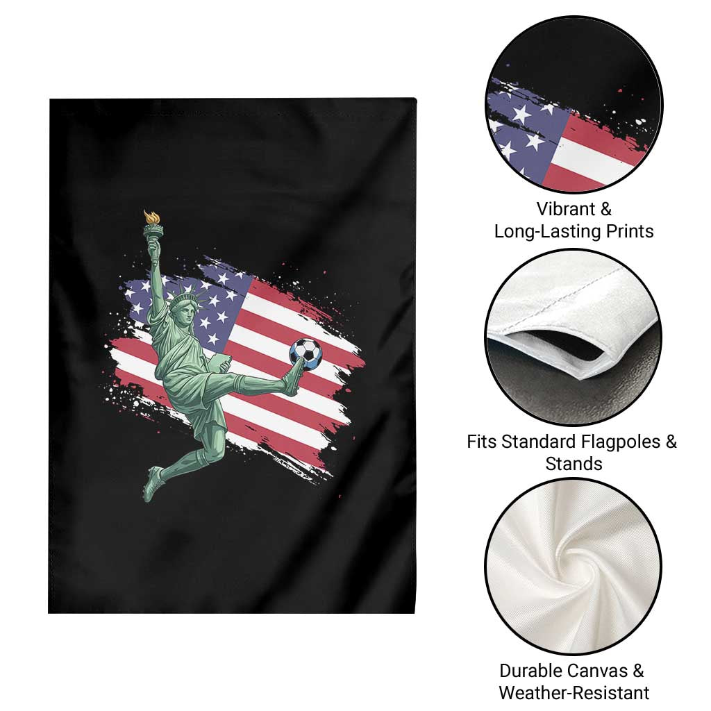Funny Statue Of Liberty Playing Soccer Garden Flag New Yorker Fan Gift