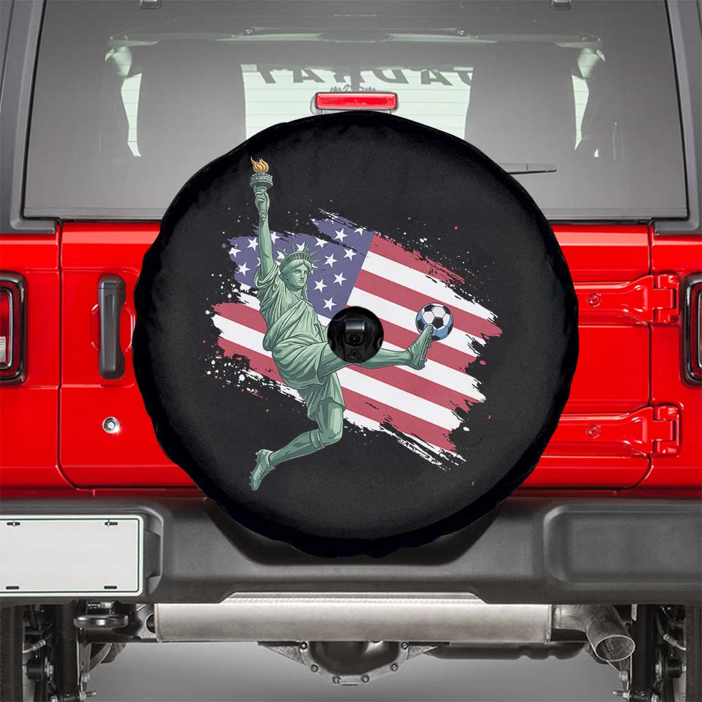 Funny Statue Of Liberty Playing Soccer Spare Tire Cover New Yorker Fan Gift