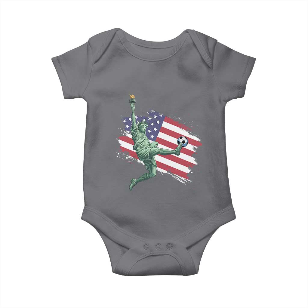 Funny Statue Of Liberty Playing Soccer Baby Onesie New Yorker Fan Gift