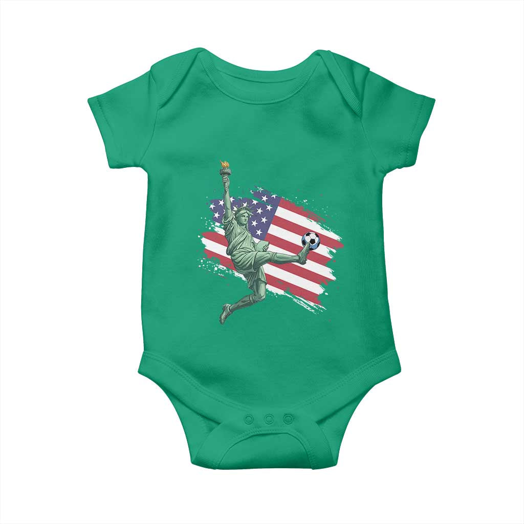 Funny Statue Of Liberty Playing Soccer Baby Onesie New Yorker Fan Gift