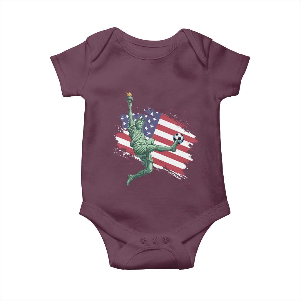 Funny Statue Of Liberty Playing Soccer Baby Onesie New Yorker Fan Gift