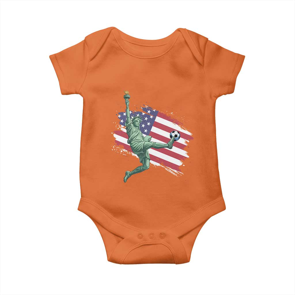 Funny Statue Of Liberty Playing Soccer Baby Onesie New Yorker Fan Gift