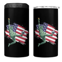 Funny Statue Of Liberty Playing Soccer 4 in 1 Can Cooler Tumbler New Yorker Fan Gift