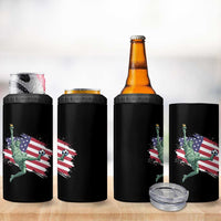 Funny Statue Of Liberty Playing Soccer 4 in 1 Can Cooler Tumbler New Yorker Fan Gift