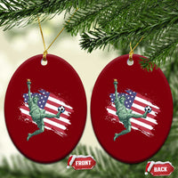 Funny Statue Of Liberty Playing Soccer Ceramic Ornament New Yorker Fan Gift