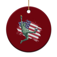 Funny Statue Of Liberty Playing Soccer Ceramic Ornament New Yorker Fan Gift