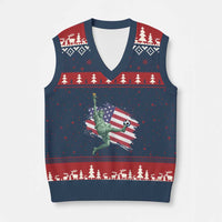 Funny Statue Of Liberty Playing Soccer V-Neck Knit Sweater Vest New Yorker Fan Gift