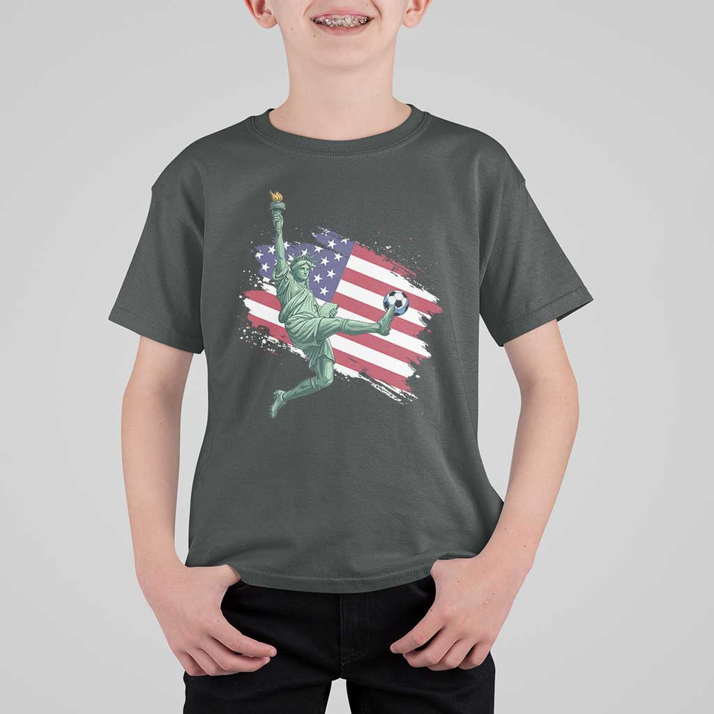 Funny Statue Of Liberty Playing Soccer T Shirt For Kid New Yorker Fan Gift