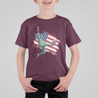 Funny Statue Of Liberty Playing Soccer T Shirt For Kid New Yorker Fan Gift