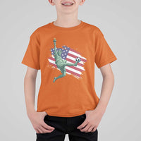 Funny Statue Of Liberty Playing Soccer T Shirt For Kid New Yorker Fan Gift