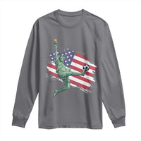Funny Statue Of Liberty Playing Soccer Long Sleeve Shirt New Yorker Fan Gift