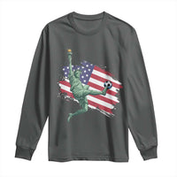 Funny Statue Of Liberty Playing Soccer Long Sleeve Shirt New Yorker Fan Gift