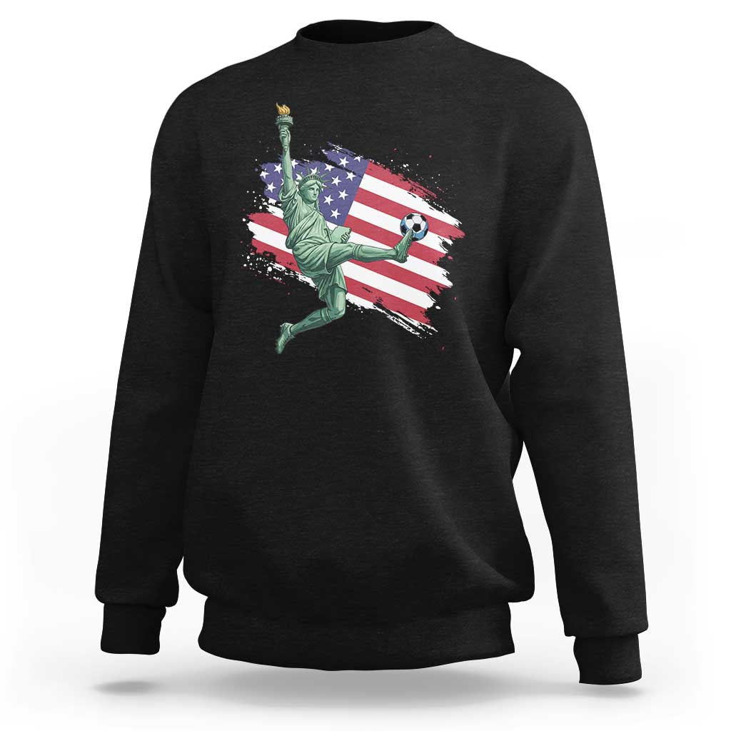 Funny Statue Of Liberty Playing Soccer Sweatshirt New Yorker Fan Gift