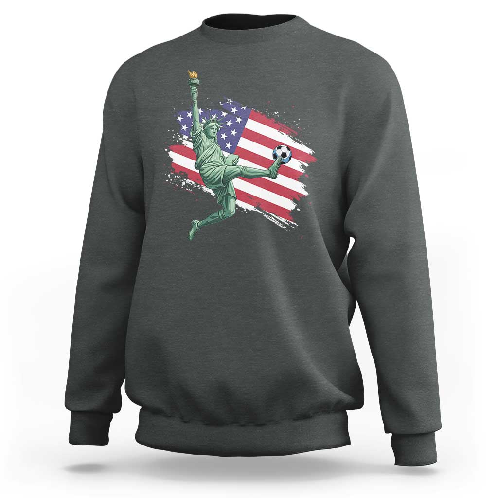 Funny Statue Of Liberty Playing Soccer Sweatshirt New Yorker Fan Gift