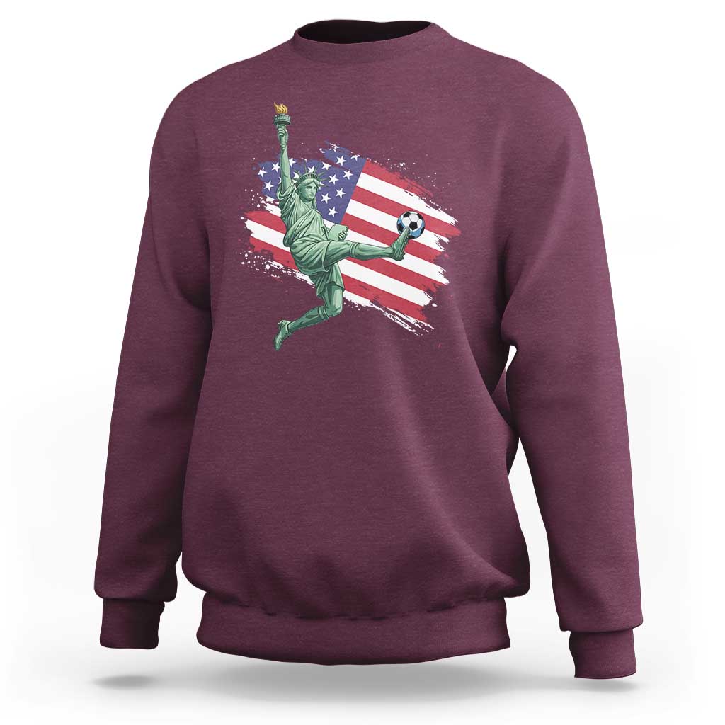Funny Statue Of Liberty Playing Soccer Sweatshirt New Yorker Fan Gift