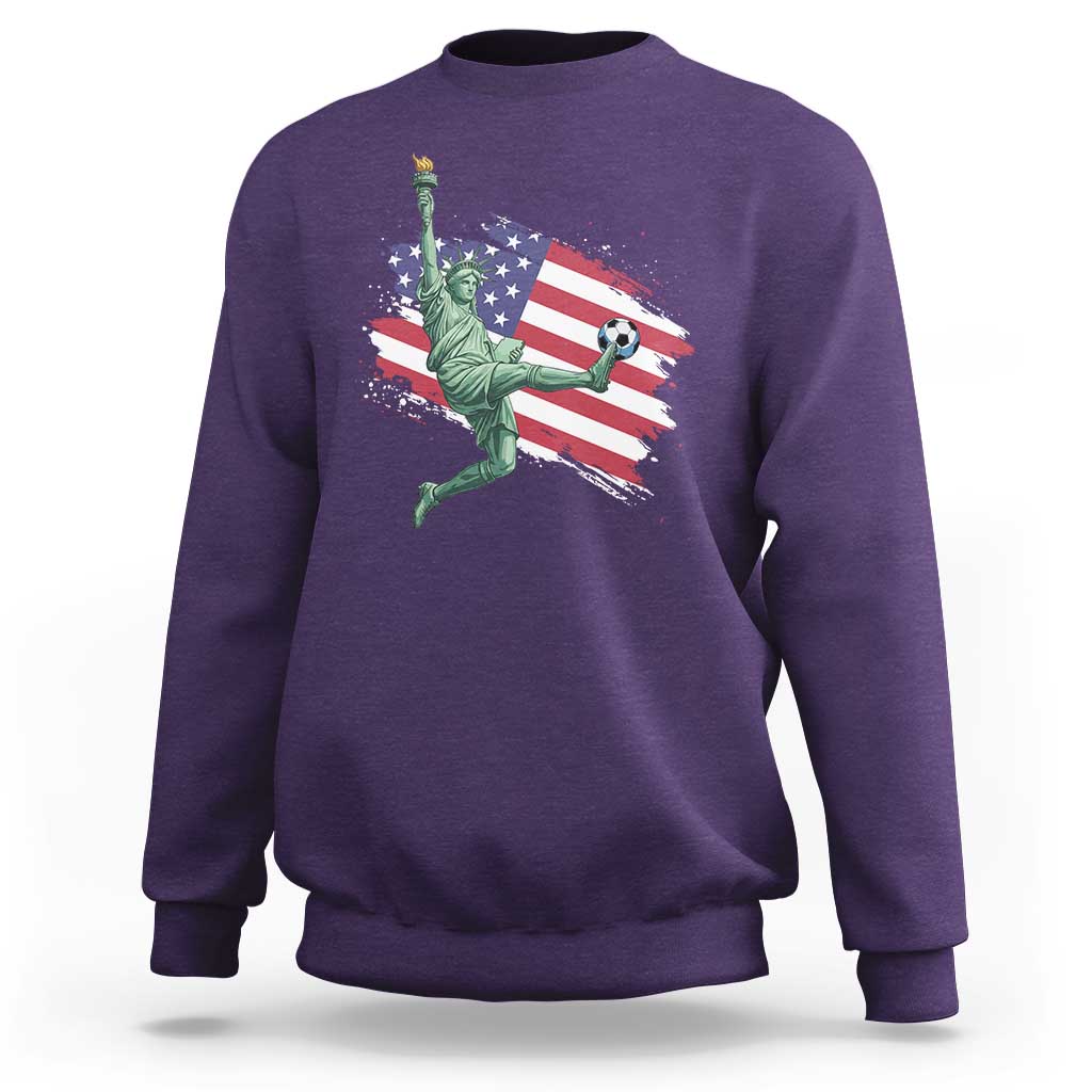 Funny Statue Of Liberty Playing Soccer Sweatshirt New Yorker Fan Gift