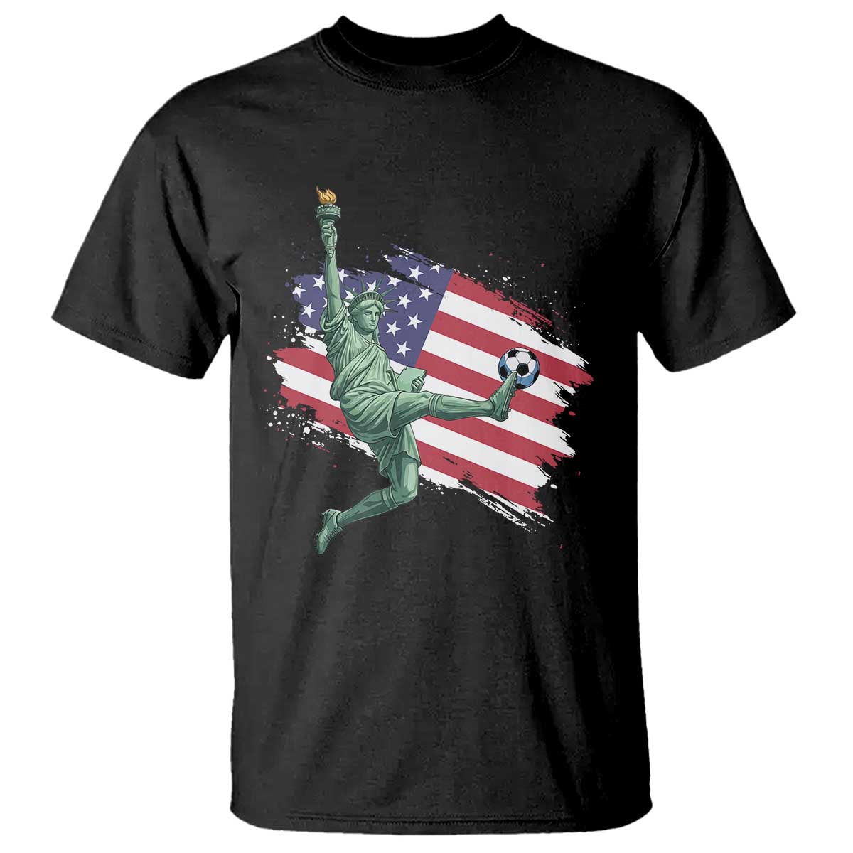 Funny Statue Of Liberty Playing Soccer T Shirt New Yorker Fan Gift