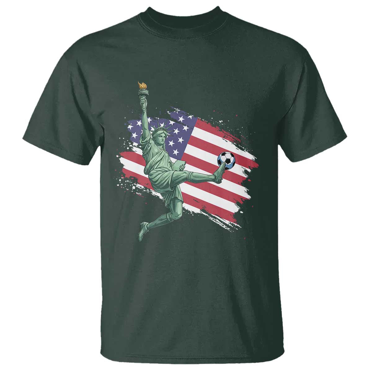 Funny Statue Of Liberty Playing Soccer T Shirt New Yorker Fan Gift