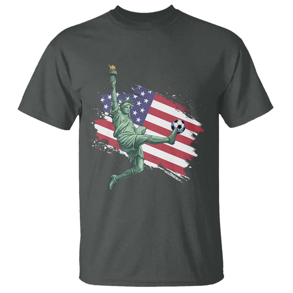 Funny Statue Of Liberty Playing Soccer T Shirt New Yorker Fan Gift