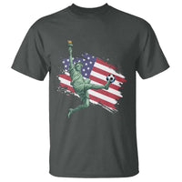 Funny Statue Of Liberty Playing Soccer T Shirt New Yorker Fan Gift