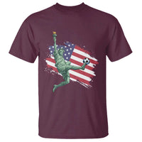 Funny Statue Of Liberty Playing Soccer T Shirt New Yorker Fan Gift