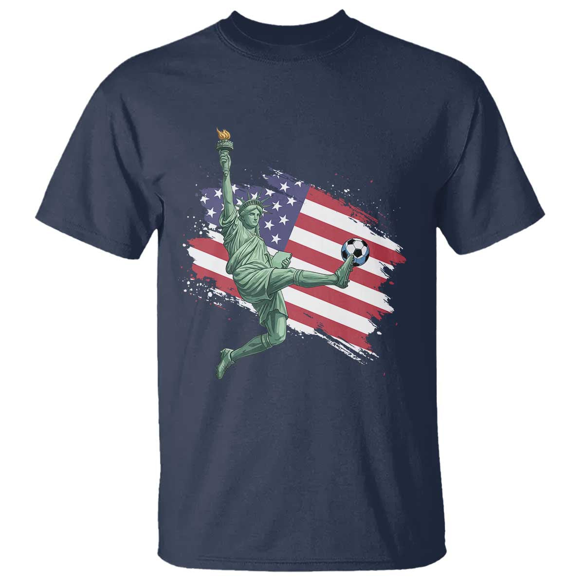 Funny Statue Of Liberty Playing Soccer T Shirt New Yorker Fan Gift