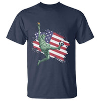 Funny Statue Of Liberty Playing Soccer T Shirt New Yorker Fan Gift