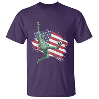 Funny Statue Of Liberty Playing Soccer T Shirt New Yorker Fan Gift