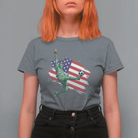 Funny Statue Of Liberty Playing Soccer T Shirt For Women New Yorker Fan Gift
