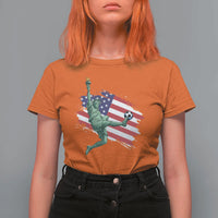 Funny Statue Of Liberty Playing Soccer T Shirt For Women New Yorker Fan Gift