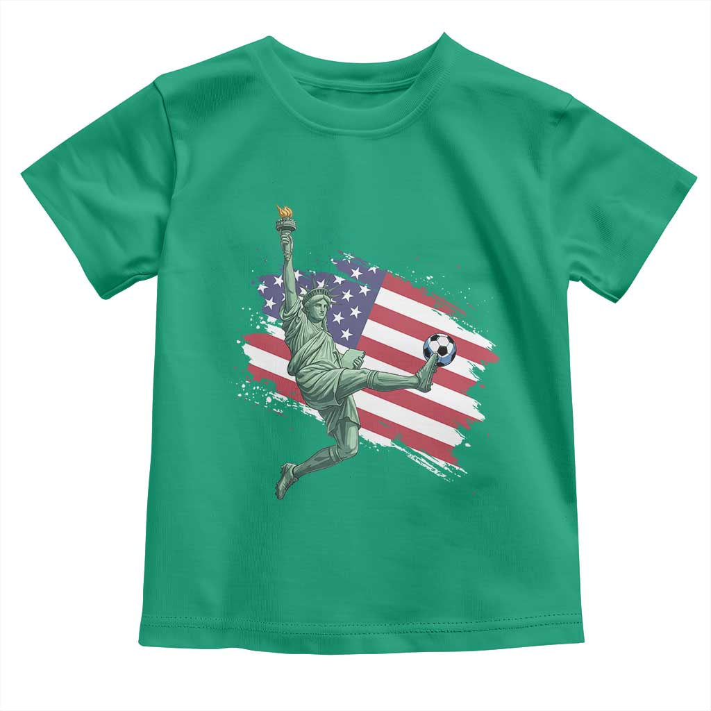 Funny Statue Of Liberty Playing Soccer Toddler T Shirt New Yorker Fan Gift