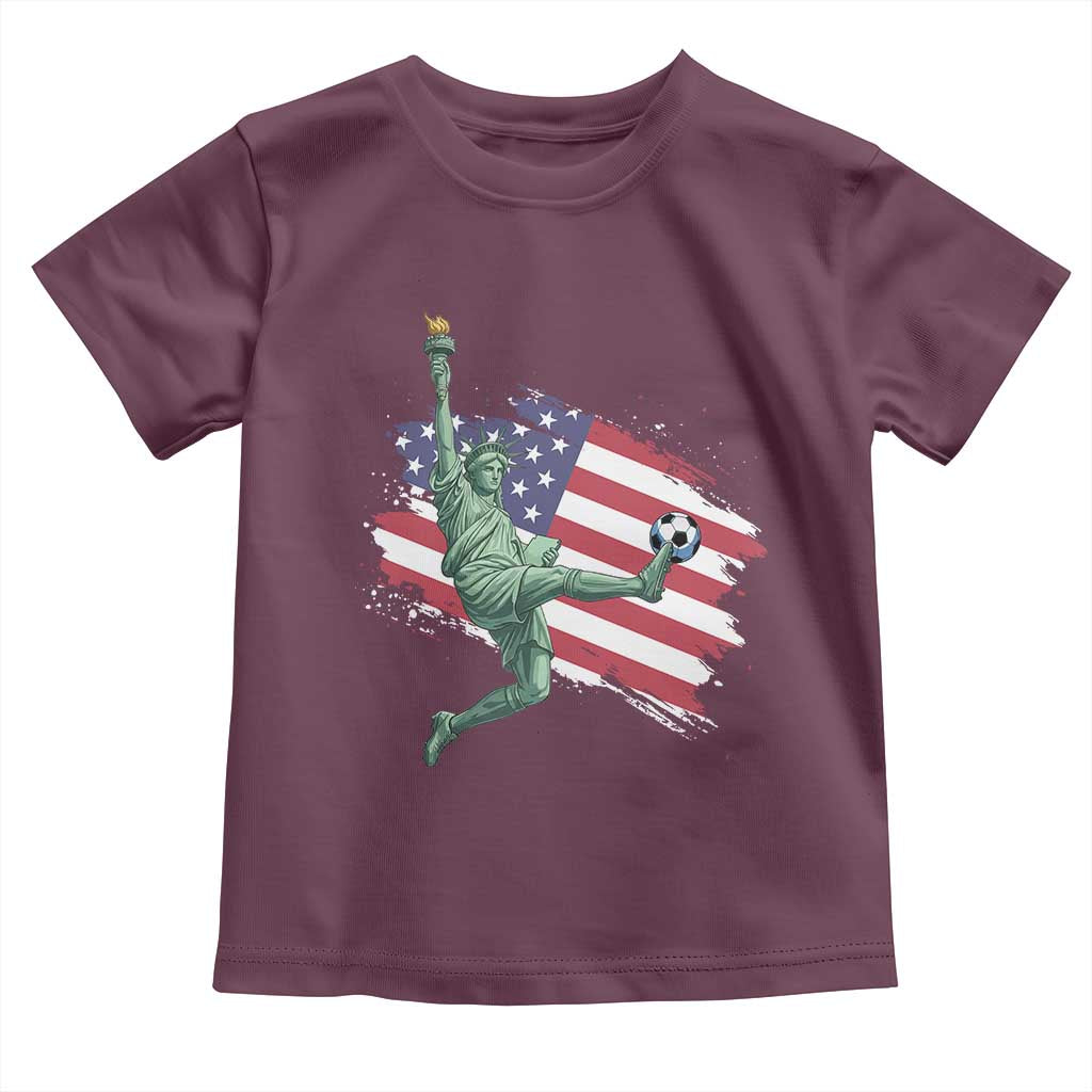 Funny Statue Of Liberty Playing Soccer Toddler T Shirt New Yorker Fan Gift